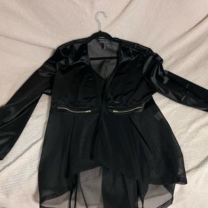 Black hi low Kim’s no blazer